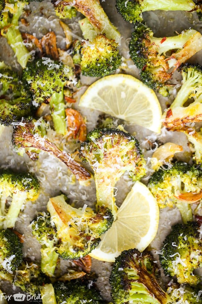 This easy Lemon Parmesan Roasted Broccoli is the best way to eat broccoli ever! You will never want to make it any other way!