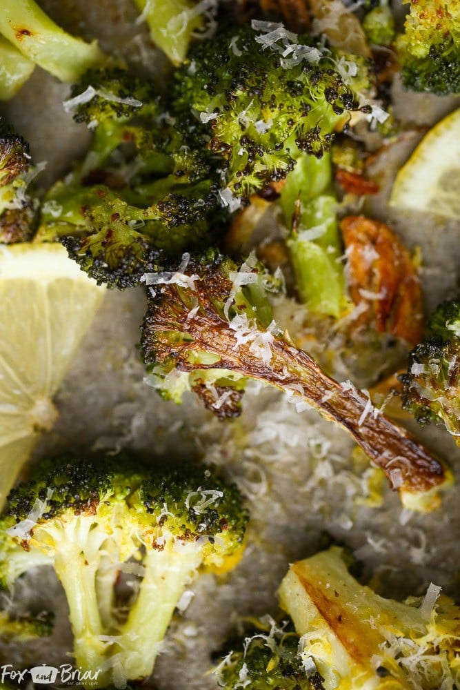 This easy Lemon Parmesan Roasted Broccoli is the best way to eat broccoli ever! You will never want to make it any other way!