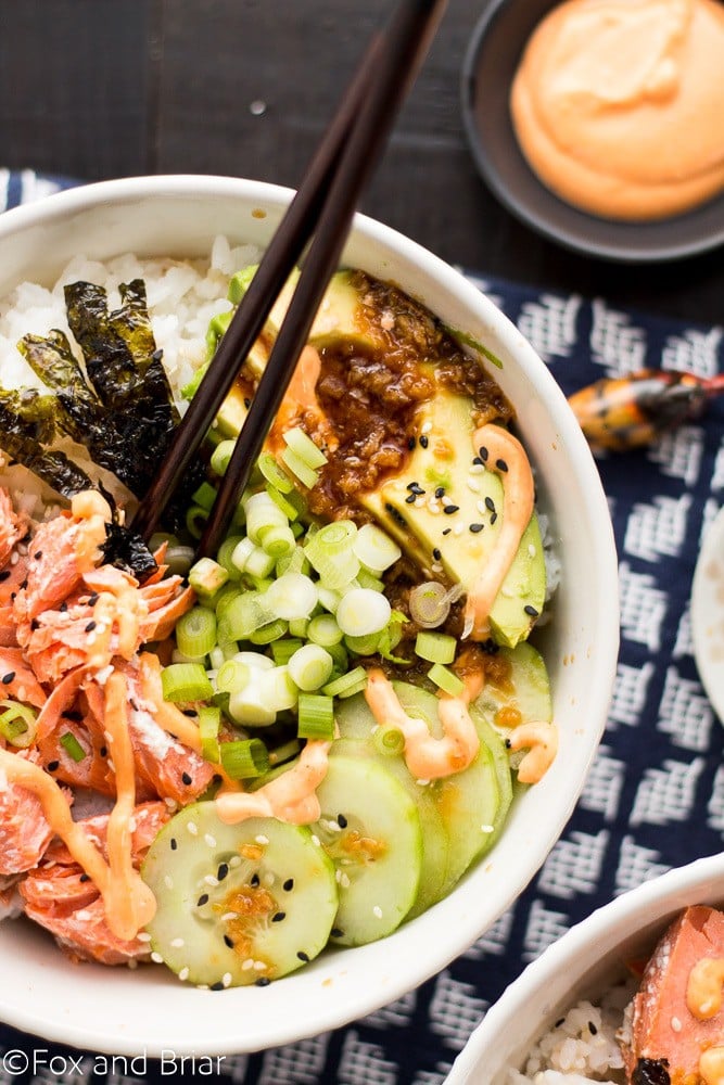 Salmon Sushi Bowls