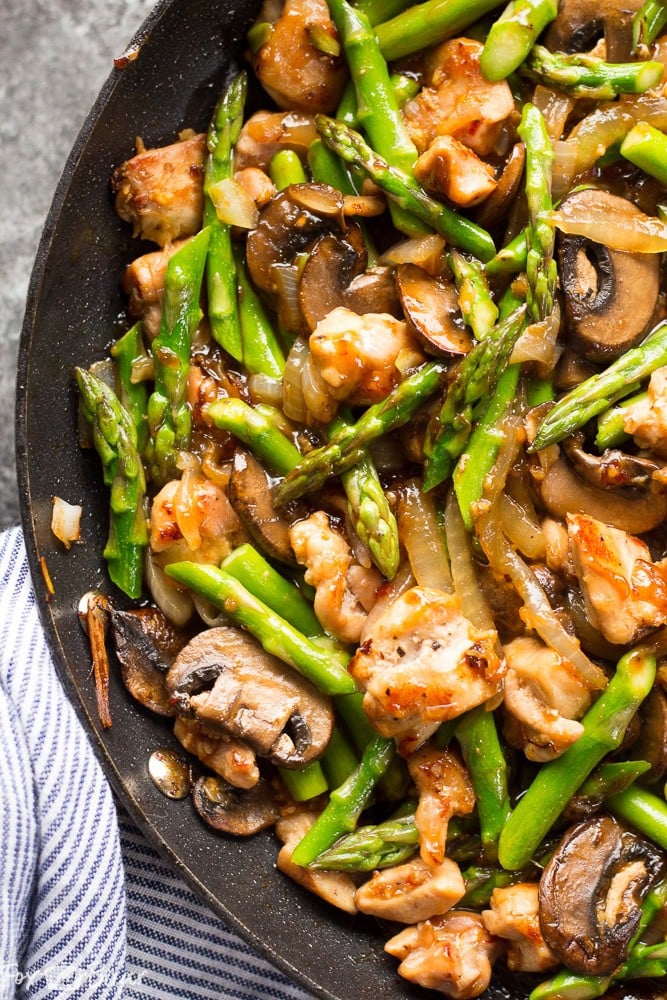 Ginger Chicken Asparagus Stir Fry - Fox and Briar