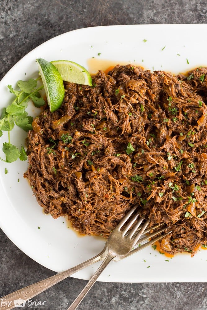 Slow Cooker Mexican Shredded Beef - Fox and Briar