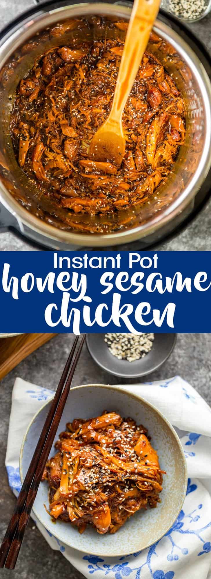 This Instant Pot Honey Sesame Chicken is so fast and easy! This sweet and savory Honey Sesame Chicken is a snap to make in your electric pressure cooker! |Instant Pot Recipe | Instant Pot Chicken Recipe | Electric Pressure Cooker Chicken recipe | Instant Pot Dinner Recipe | Pressure Cooker Chicken recipe