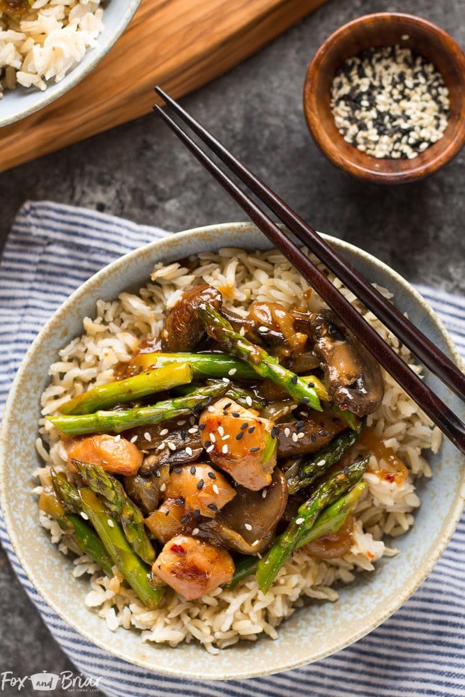  Ginger Chicken Asparagus Stirfry