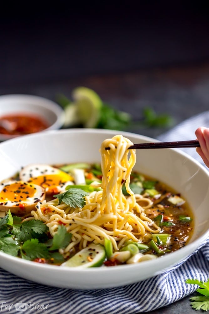 This Instant Pot Chicken Ramen makes a delicious and flavorful ramen in about half an hour in your electric pressure cooker! | Instant Pot Recipe | Instant Pot Soup | Easy Ramen Recipe | Chicken Ramen | Healthy Instant Pot Recipe 