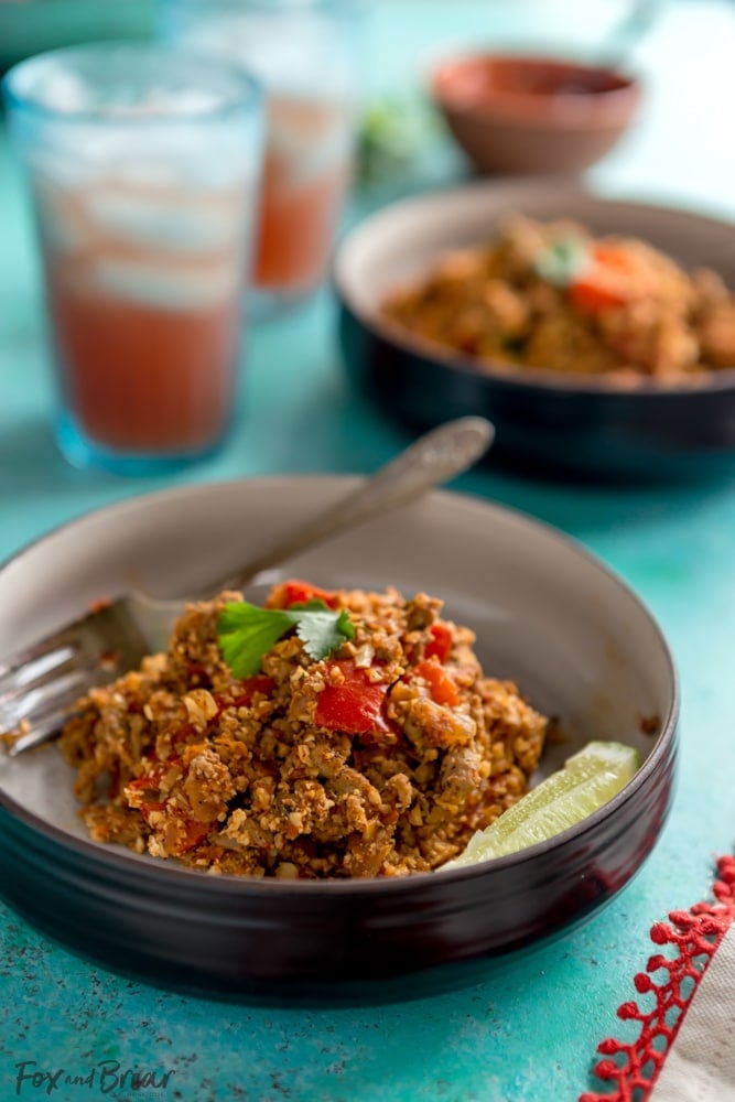 Cauliflower Rice Turkey Taco Skillet - Fox and Briar