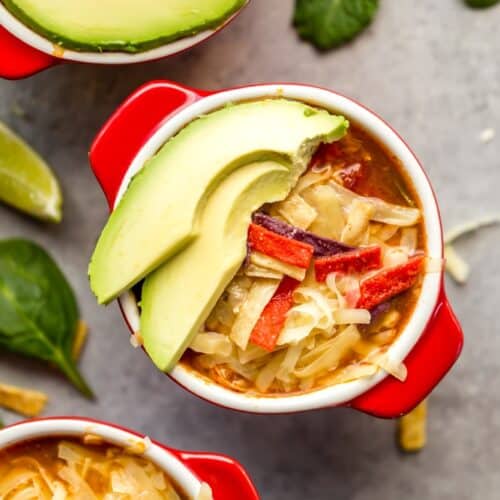 Healthy Slow Cooker Chicken Tortilla Soup and Southwest Salad Fox and