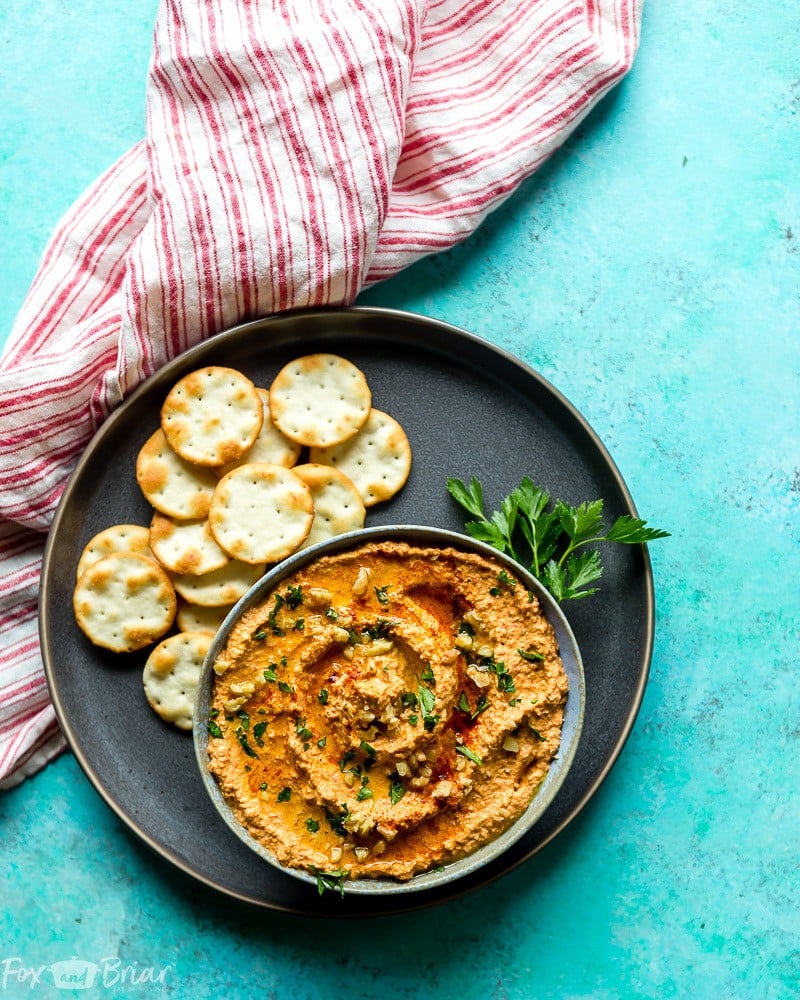 This Muhammara Recipe is loaded with nutrients, proteins and healthy fats. Serve this delicious Red Pepper Walnut Dip at your next party as an alternative to the same old salsa and hummus! | Middle Eastern Recipe | Healthy party food | Healthy Dip | Walnut recipe | Red bell pepper recipe | recipes for pregnancy | Gluten Free | Vegan