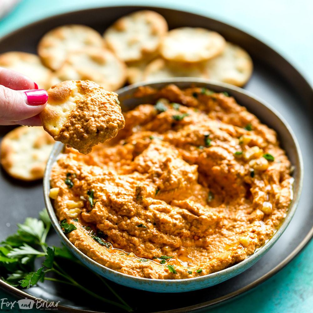 This Muhammara Recipe is loaded with nutrients, proteins and healthy fats. Serve this delicious Red Pepper Walnut Dip at your next party as an alternative to the same old salsa and hummus! | Middle Eastern Recipe | Healthy party food | Healthy Dip | Walnut recipe | Red bell pepper recipe | recipes for pregnancy | Gluten Free | Vegan