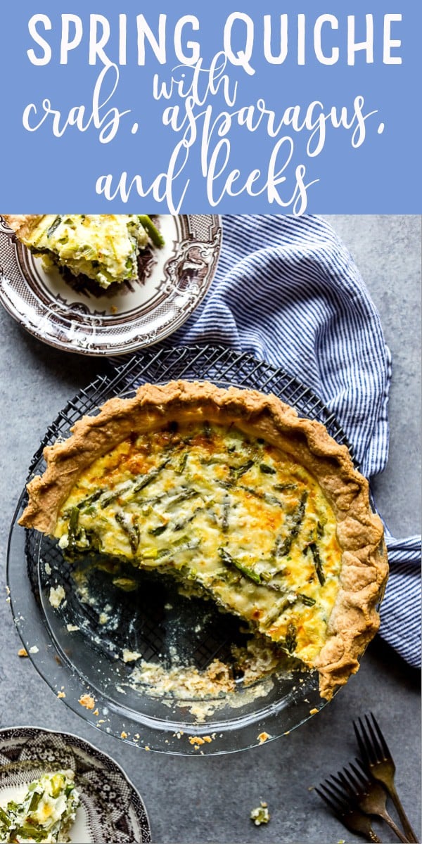 Easy Crab, Asparagus and Leek Quiche Recipe | Easy Quiche Recipe | Brunch idea | Mother's day brunch recipe | Easter Brunch Recipe | Breakfast Quiche | Make ahead quiche | Crab Quiche | Asparagus Quiche | Leek Quiche | Best quiche recipe 