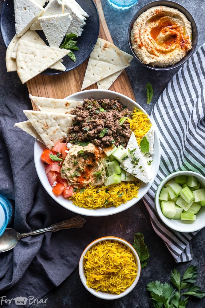 These Mediterranean Lamb Bowls are an easy and healthy ground lamb recipe with exotic Mediterranean flavors to spice up dinner any night of the week! | Easy Ground Lamb Recipe | Greek Lamb Recipe | Middle Eastern Lamb Recipe | Easy Dinner | Kofta Bowls 