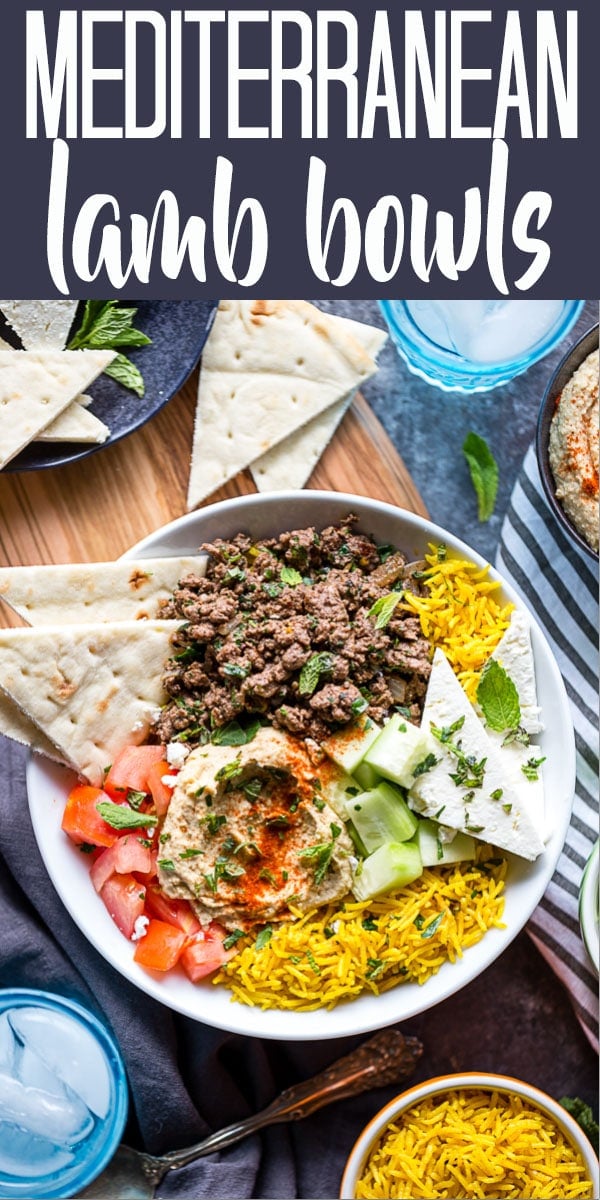 These Mediterranean Lamb Bowls are an easy and healthy ground lamb recipe with exotic Mediterranean flavors to spice up dinner any night of the week! | Easy Ground Lamb Recipe | Greek Lamb Recipe | Middle Eastern Lamb Recipe | Easy Dinner | Kofta Bowls 