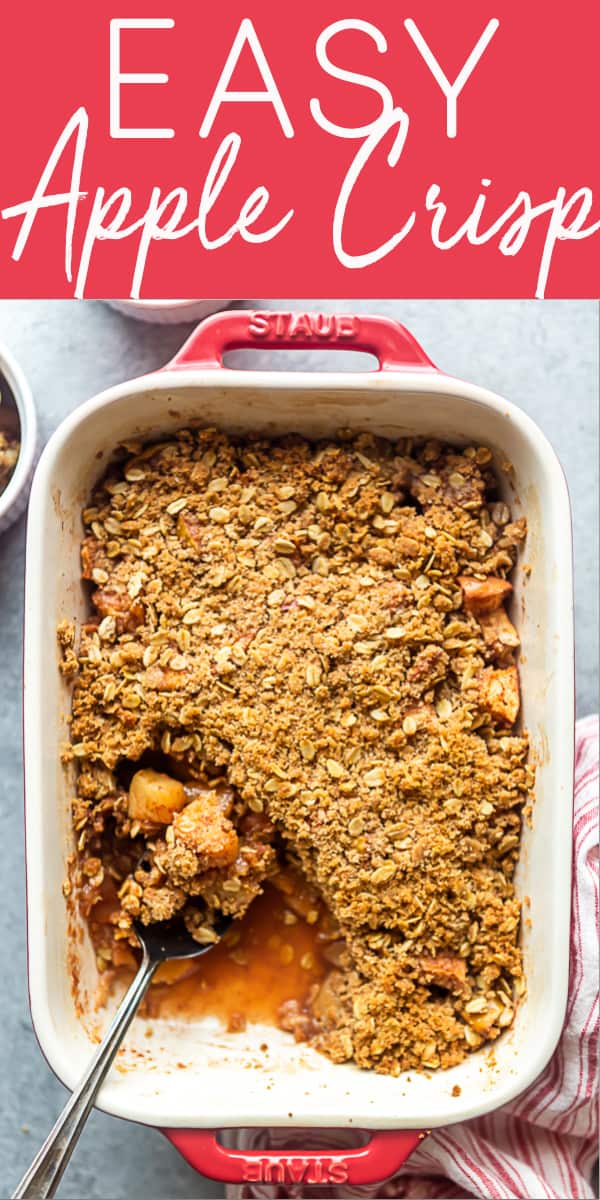 This Easy Apple Crisp Recipe is one of the best apple desserts you can make!  This apple crisp takes only a few minutes to prepare and has a delicious crumb topping. |Best Apple Crisp Recipe | Easy Apple Crisp | Crisp Topping with Oats | Apple Crumble | Homemade Apple Crisp | Old Fashioned Apple Crisp