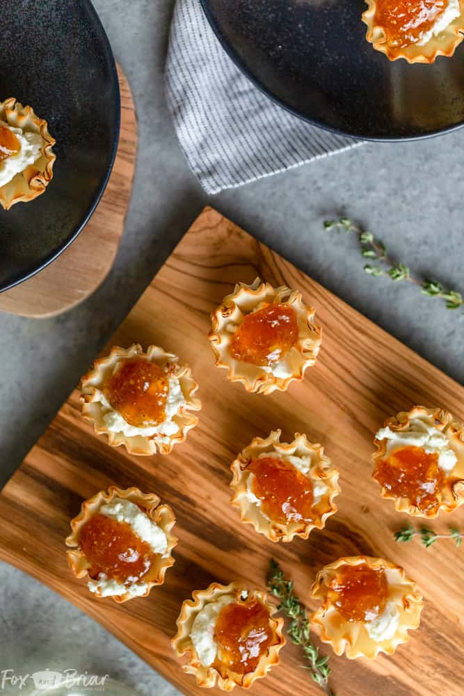 Phyllo Pastry Cups Appetizer with Goat Cheese - No Spoon Necessary