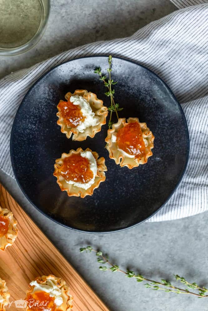 Fig and Goat Cheese Bites in Phyllo Cups - Fox and Briar