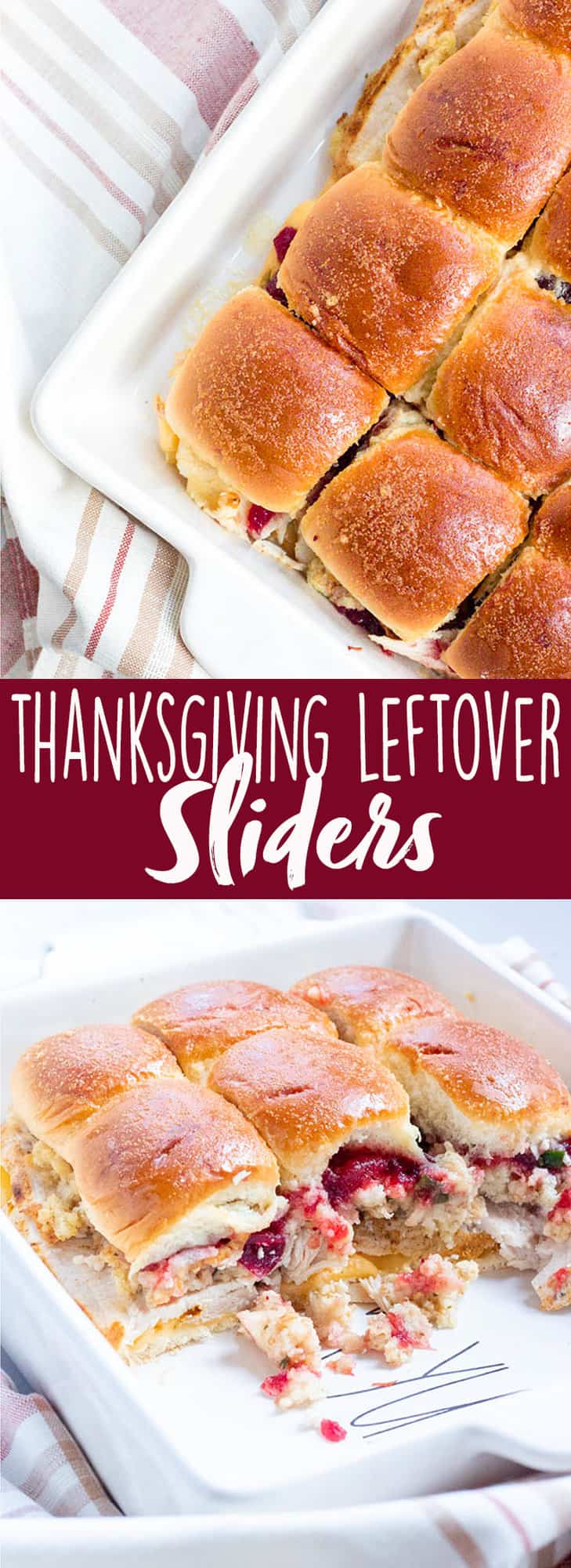 Thanksgiving Leftover Sliders are the perfect way to use your thanksgiving leftovers!  Use your leftover turkey, stuffing and cranberry sauce in these cute and delicious sliders! | Leftover turkey recipes | leftover stuffing recipe | leftover cranberry sauce recipe | Slider Recipe | Turkey recipe
