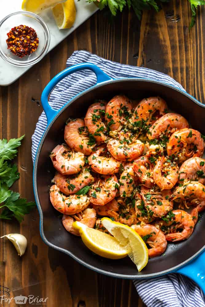 Cast Iron Shrimp in Garlic Butter