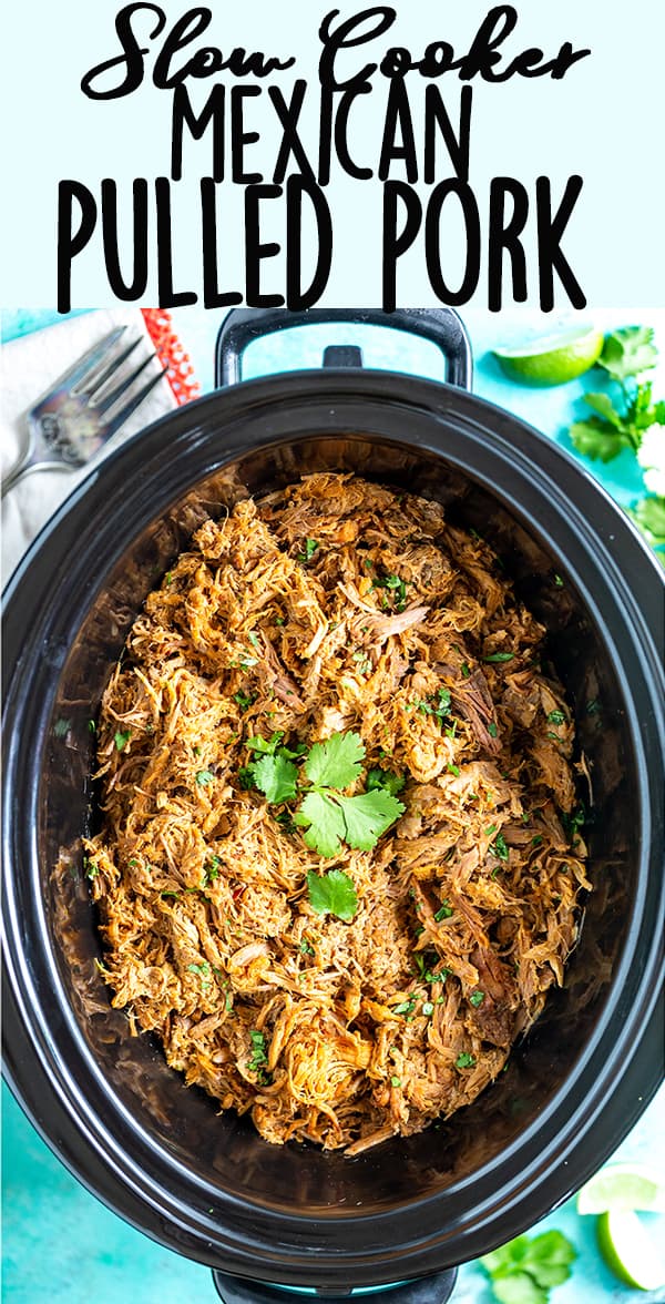 This delicious Slow Cooker Carnitas recipe is tender and juicy, yet simple to make.  Mexican pulled pork is great to have on hand for carnitas tacos, burrito bowls, salads, sandwiches and more. | Easy pork carnitas | Crock Pot Carnitas | Chipotle copycat | Crispy carnitas | Keto Carnitas