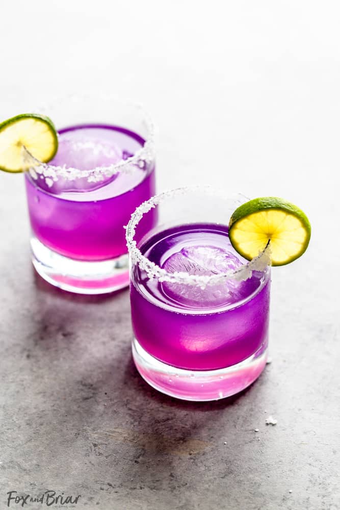 two purple margaritas 