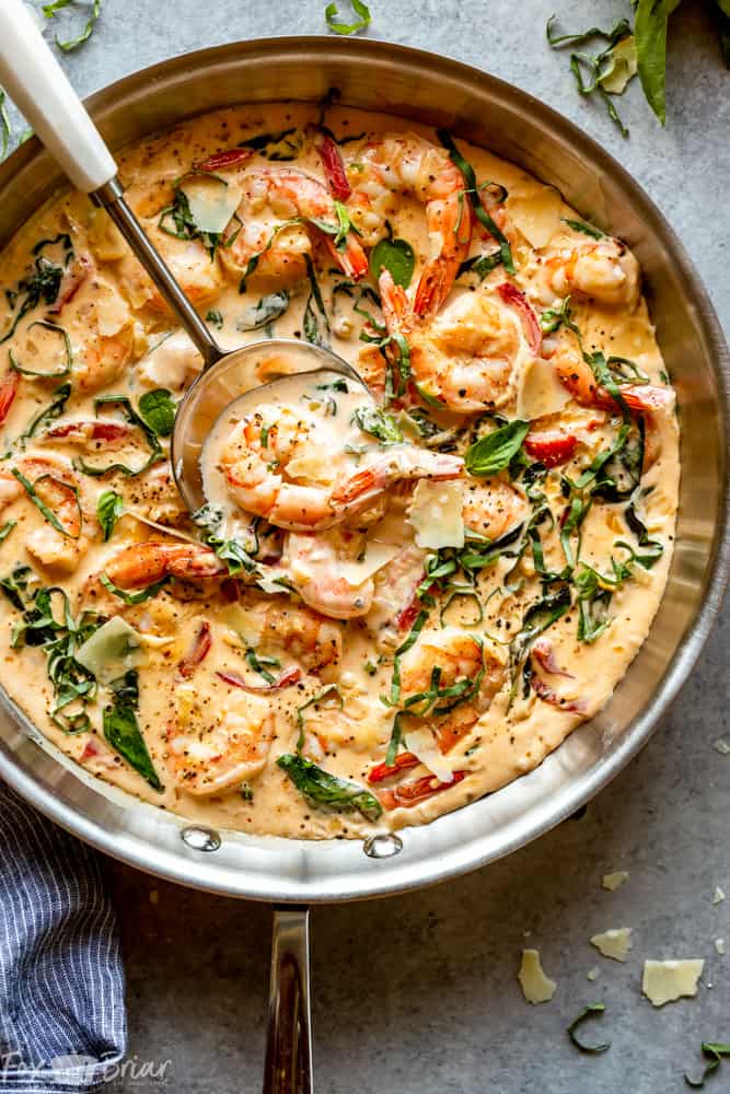 Creamy Parmesan Basil Shrimp recipe | Easy shrimp recipe | Shrimp Alfredo | Shrimp pasta | Italian Shrimp Recipe | Dinner recipe | Keto shrimp recipe | Olive garden | How to cook shrimp