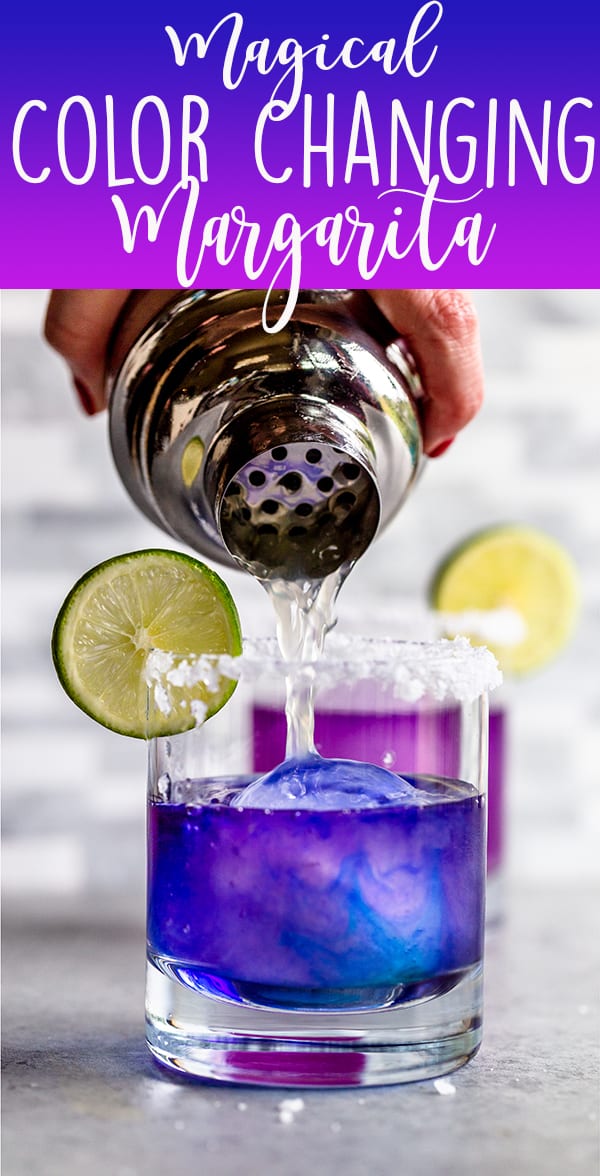 Pin image for color changing margarita with text overlay