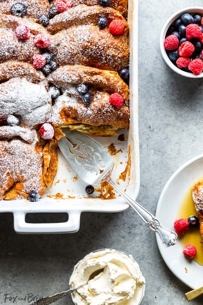 French Toast casserole in pan