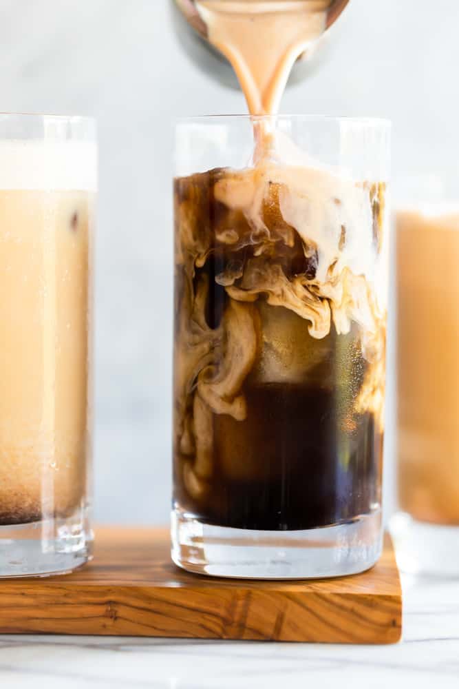 The new Starbucks Pumpkin Cream Cold Brew is better than the Pumpkin Spice Latte, and you can make it at home!  You won’t believe how easy this DIY Pumpkin Cream Cold Brew Recipe is to make.  It only takes 6 ingredients and 5 minutes! | Starbucks copycat | PSL | Pumpkin Spice Cold Brew | Fall recipe | Pumpkin Recipes | Pumpkin Cold Brew Recipe #psl #starbucks #pumpkincreamcoldbrew