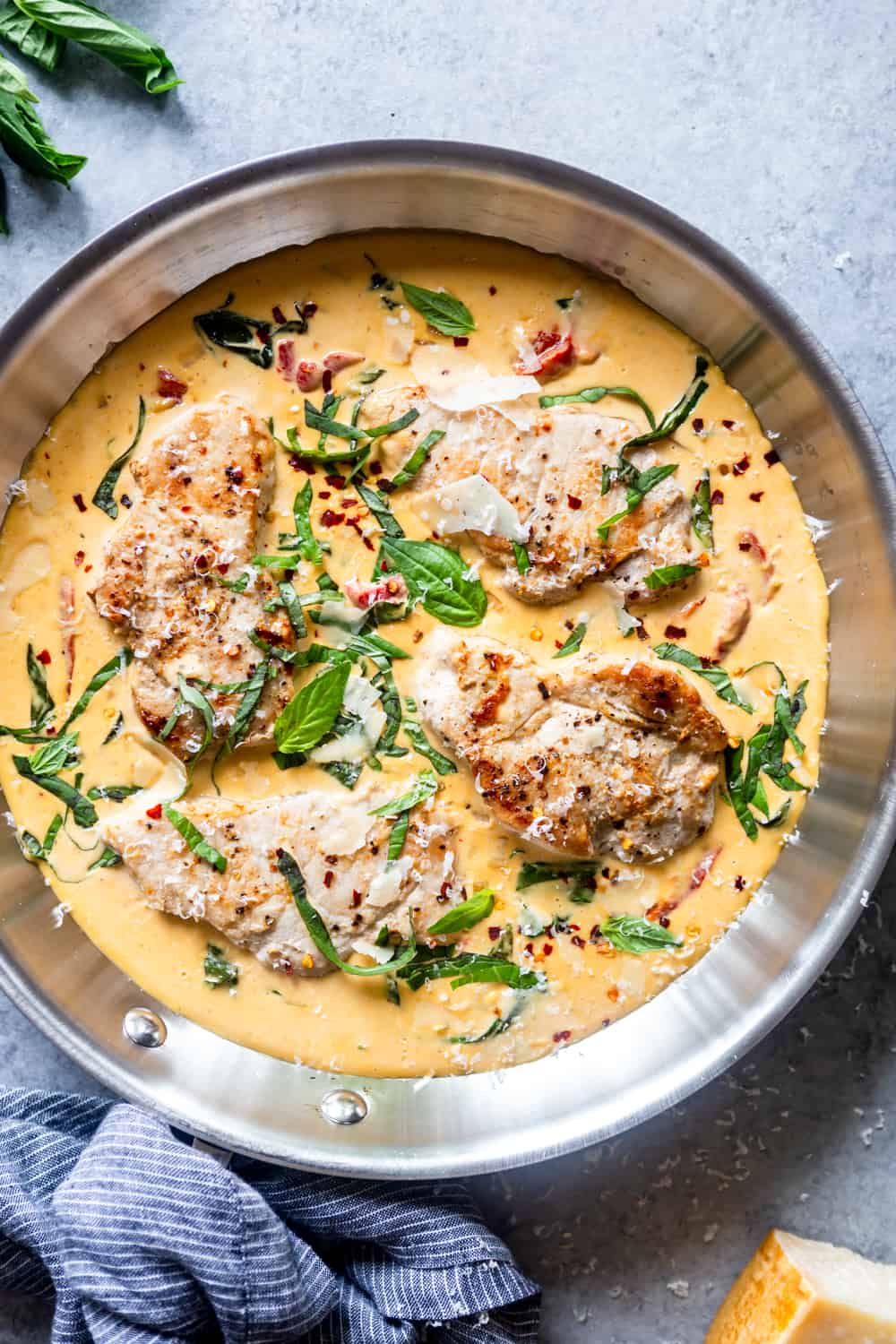 pork chops cooked in skillet