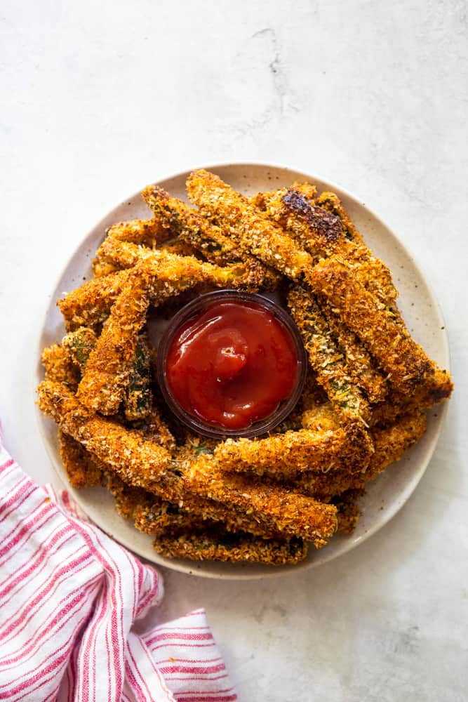 plate of zucchini fries