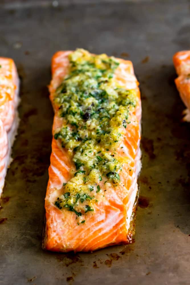 Baked salmon filet