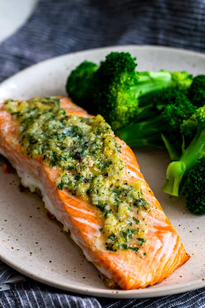 Garlic Butter Baked Salmon - Fox and Briar