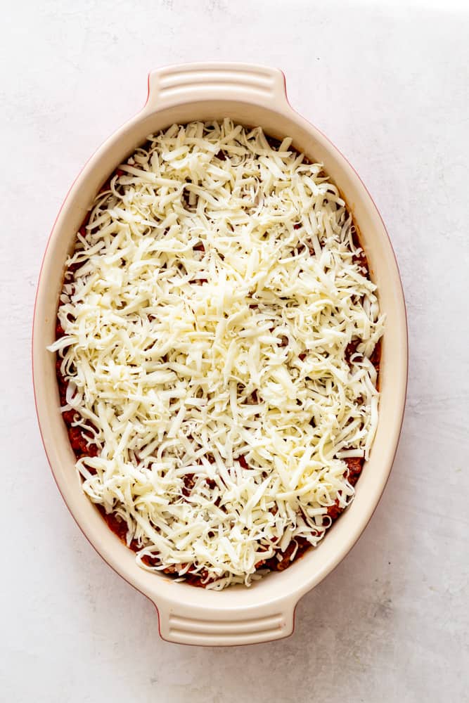 Spaghetti Squash casserole before baking