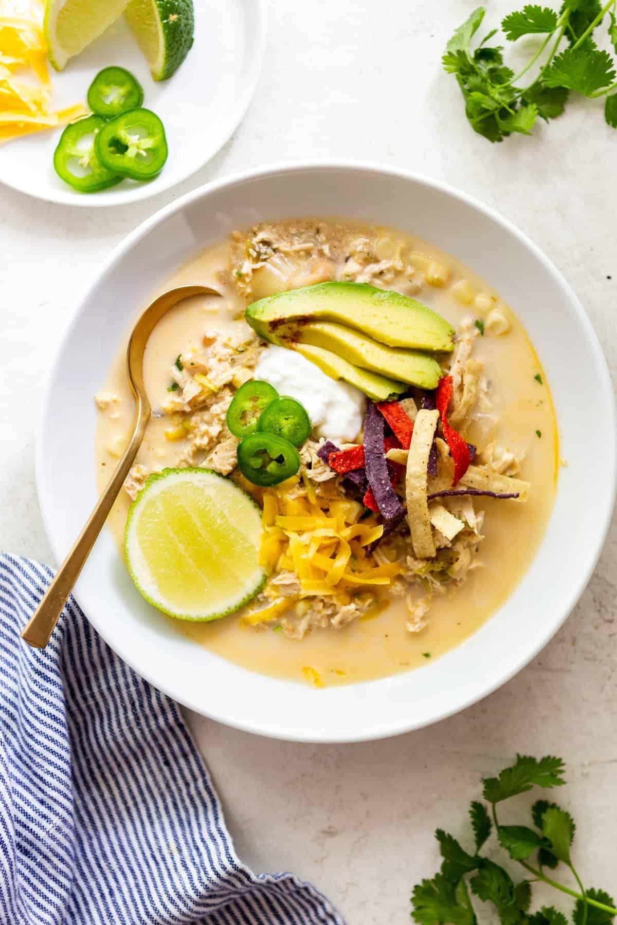 White Chicken Chili in the Crock Pot - Fox and Briar