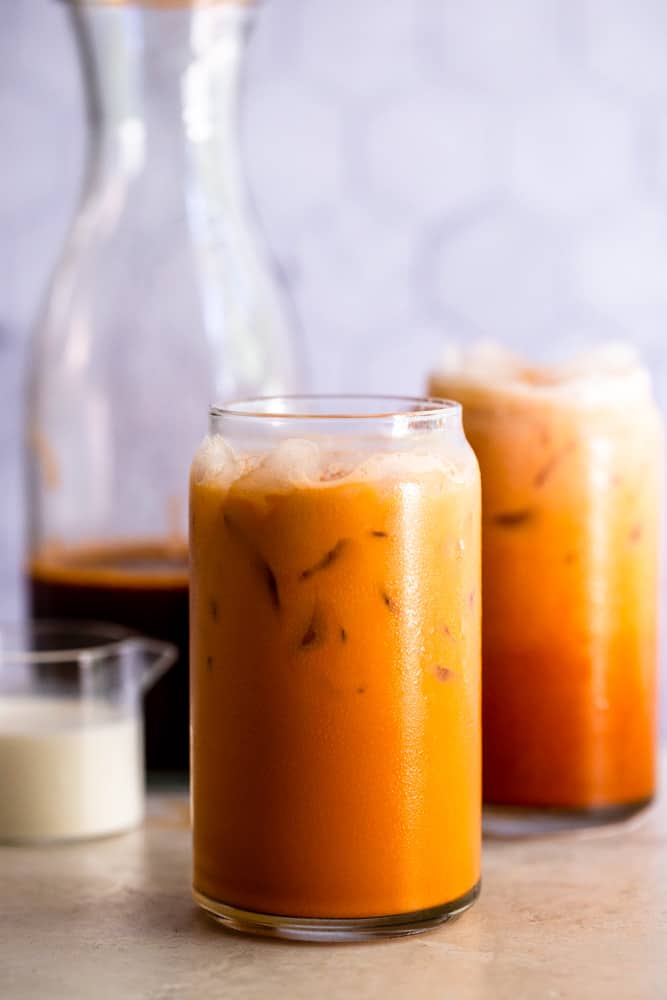 glass of Thai iced tea