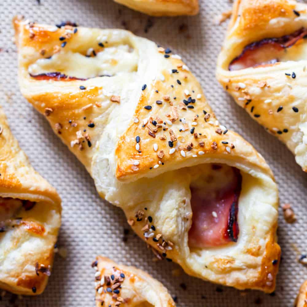 Ham and Cheese Puff Pastry - Everyday Delicious