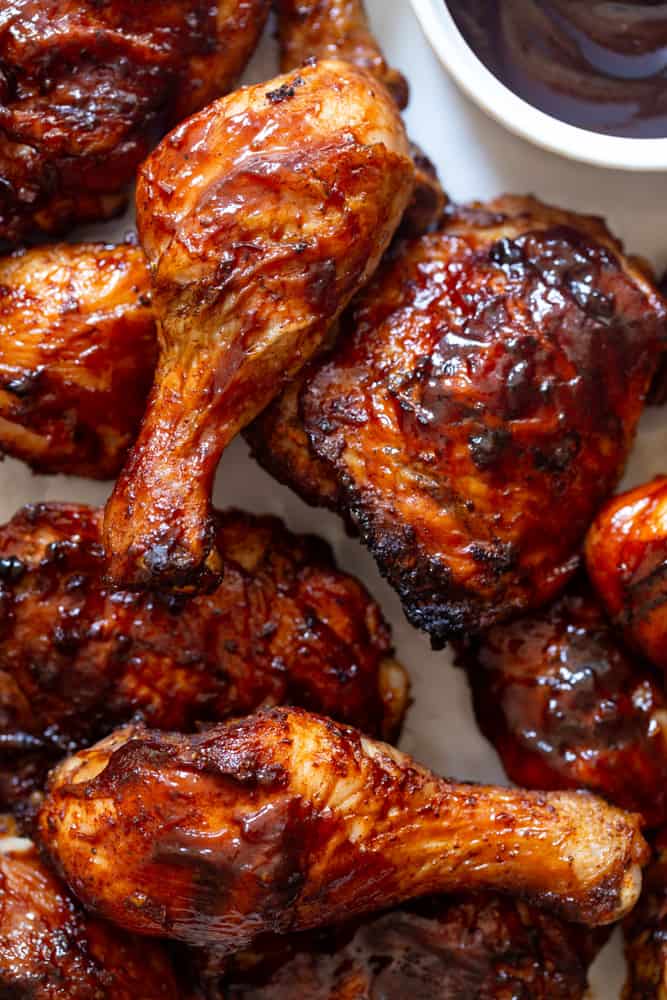 Grilled BBQ Chicken thighs and drumsticks
