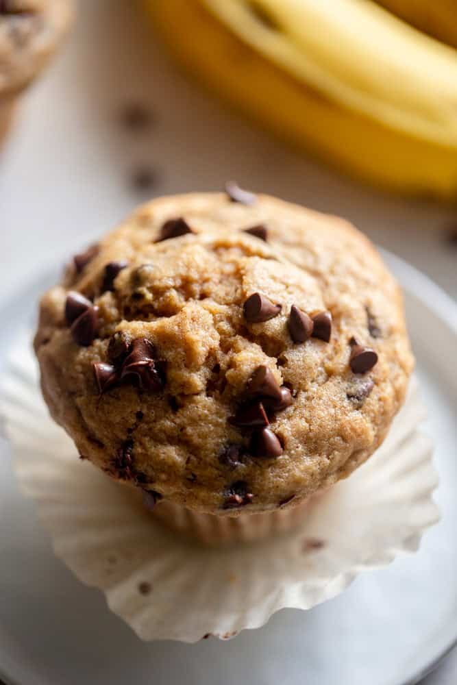 Sourdough banana muffin with chocolate chips