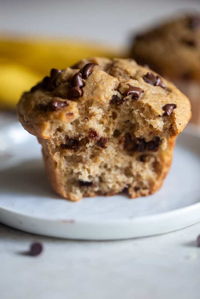 Sourdough banana muffins with chocolate chips