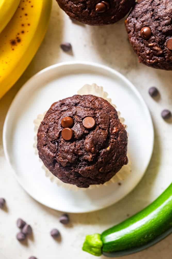 Healthy chocolate zucchini muffin 