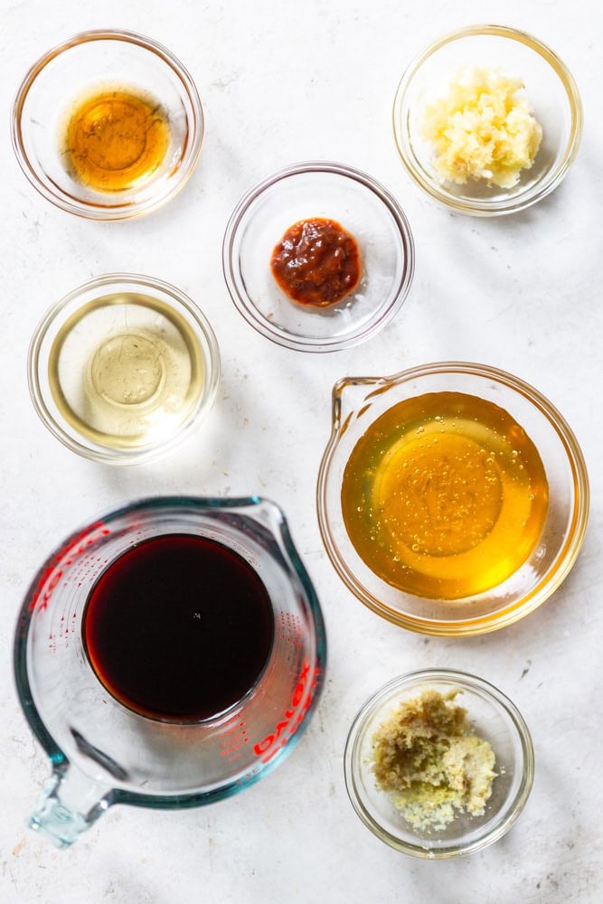 Ingredients for Honey Garlic Stir Fry Sauce
LOW SODIUM soy sauce, honey, garlic, ginger, rice vinegar, toasted sesame oil, sambal oelek.